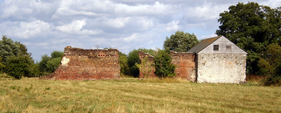 View from behind<br />the standing buildings